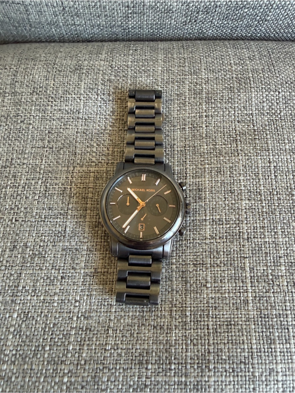 Michael Kors Gunmetal Stainless Steel Chronograph Watch - Picture 2 of 3